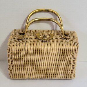 Vintage Ritter "It's In The Bag" Wicker Purse With Metal Clasp Hong Kong